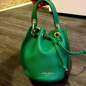 Green Anna Paola top handle bucket bag